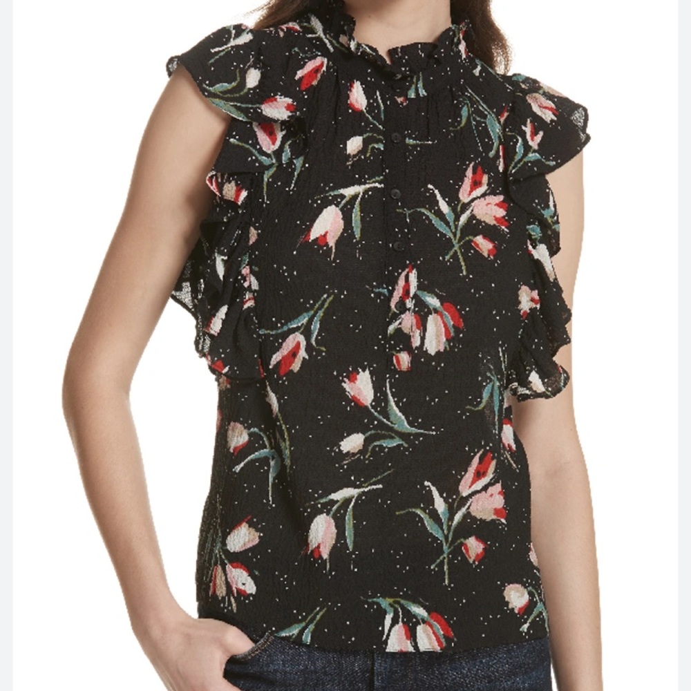 Rebecca Taylor Natalie floral print top Sz 2